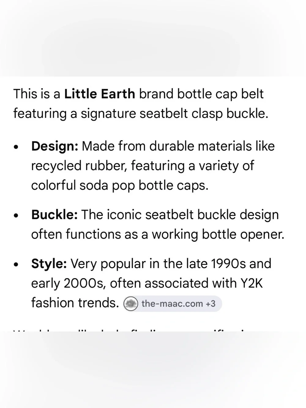 Little Earth seatbelt belt bottle caps